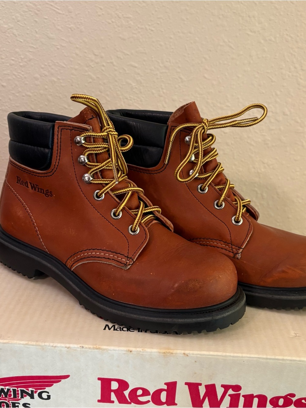 Red Wings Vintage Womens Brown Leather Work Boots Made in USA